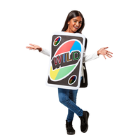 Uno Wild Card Child-Sized Halloween Costume with Tabard Front_Angled_Left