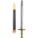 Medieval Knight Sword Weapon, Black/Gold, 24-in, Wearable Costume Prop for Halloween Front_Flat