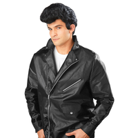 Grease Danny Zuko Short Sideburn Hair Wig, Black, One Size, Wearable Costume Accessory for Halloween