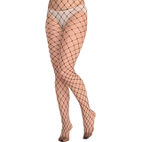 Collants en filet à carreaux larges pour adulte, noir, taille universelle, accessoire de costume à porter pour l'Halloween Front_Angled_Left