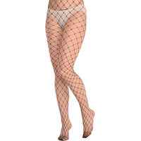 Adult Wide Diamond Fishnet Stocking Tights, Black, One Size, Wearable Costume Accessory for Halloween