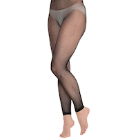 Adult Footless Fishnet Stocking Tights, Black, One Size, Wearable Costume Accessory for Halloween