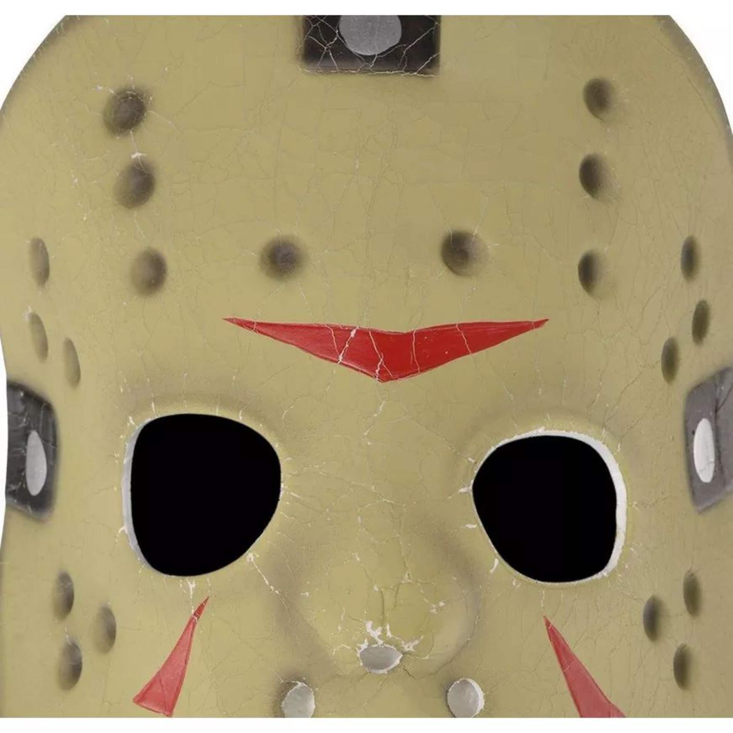 Friday the 13th Jason Voorhees Hockey Mask, Beige, One Size, Wearable Costume Accessory for Halloween CloseUp