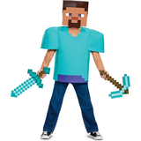 Minecraft Diamond Pickaxe Sword Pixelated Square Weapon, Blue/Brown, 16-in, Wearable Costume Accessory for Halloween Front_Flat
