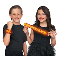 Light-Up Slap Bracelet Accessory, Pumpkin Design, Orange