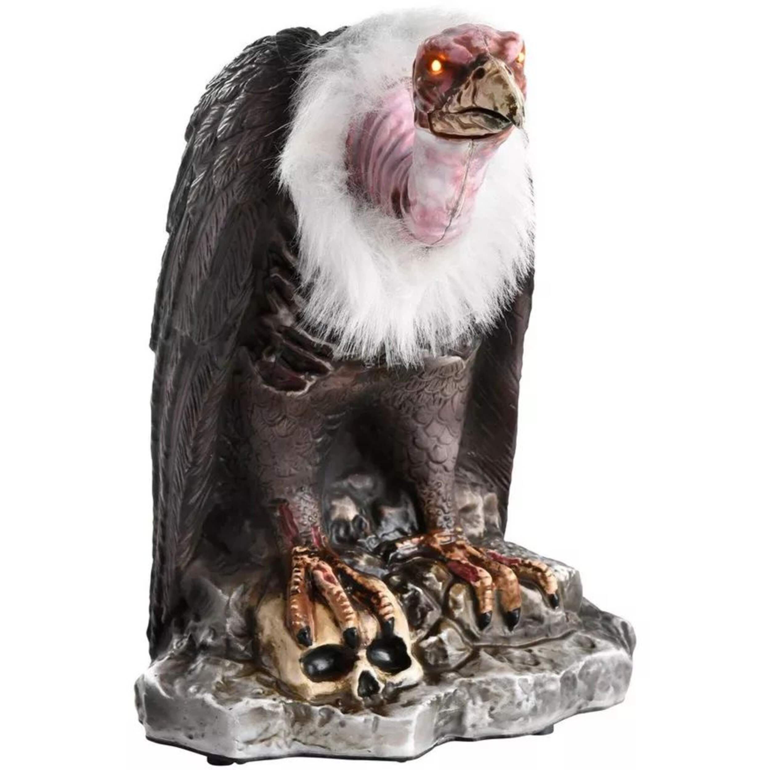 Zombie Vulture Animated Light-Up Tabletop Prop, Light Activated Decoration for Halloween, 11-in Front_Angled_Right