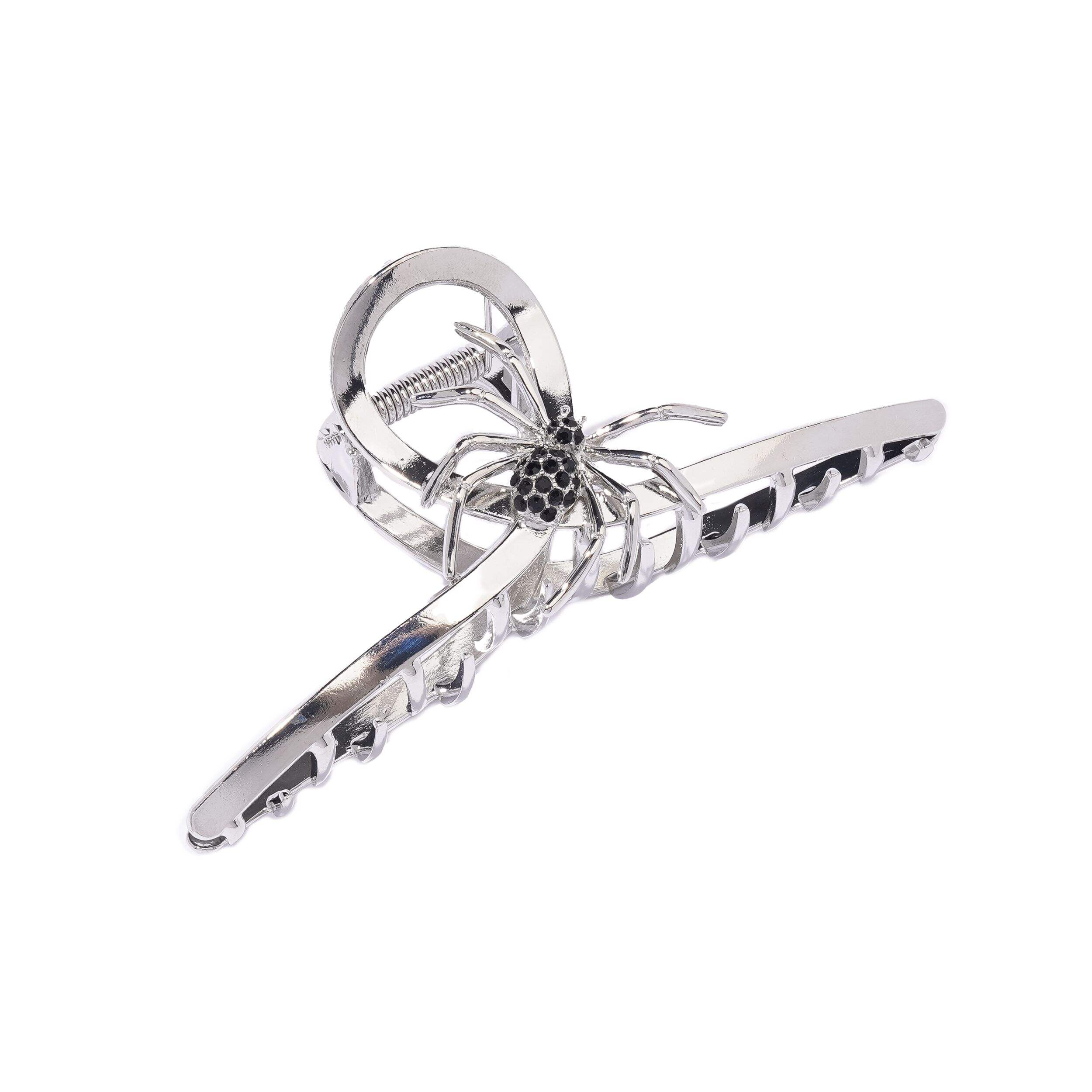 Silver Twist Spider Claw Clip Overhead_Plunge
