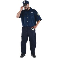 Men's Short Sleeve Police Shirt, Assorted Sizes Front_Flat