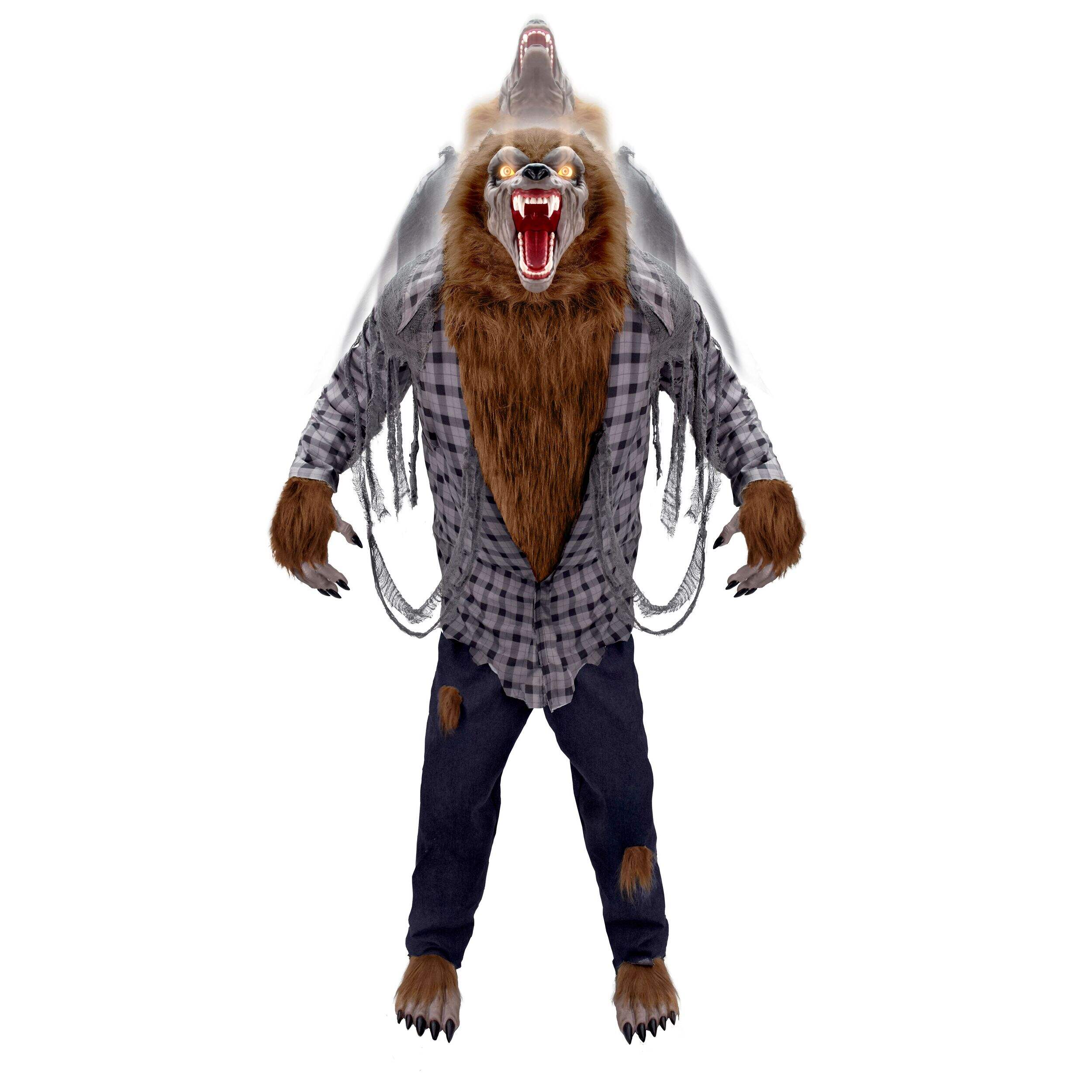 Howling Werewolf Animatronic Halloween Décor with Motion Sensor, 6.5-ft Front_Flat