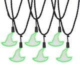 Gemmy Indoor Neon Witch Hat LED String Light, Green Front_Flat