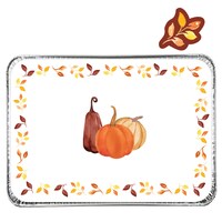 Moule rectangulaire et couvercle en aluminium à motif de feuilles d'automne, grand, paq. 6, pour automne/Action de grâce