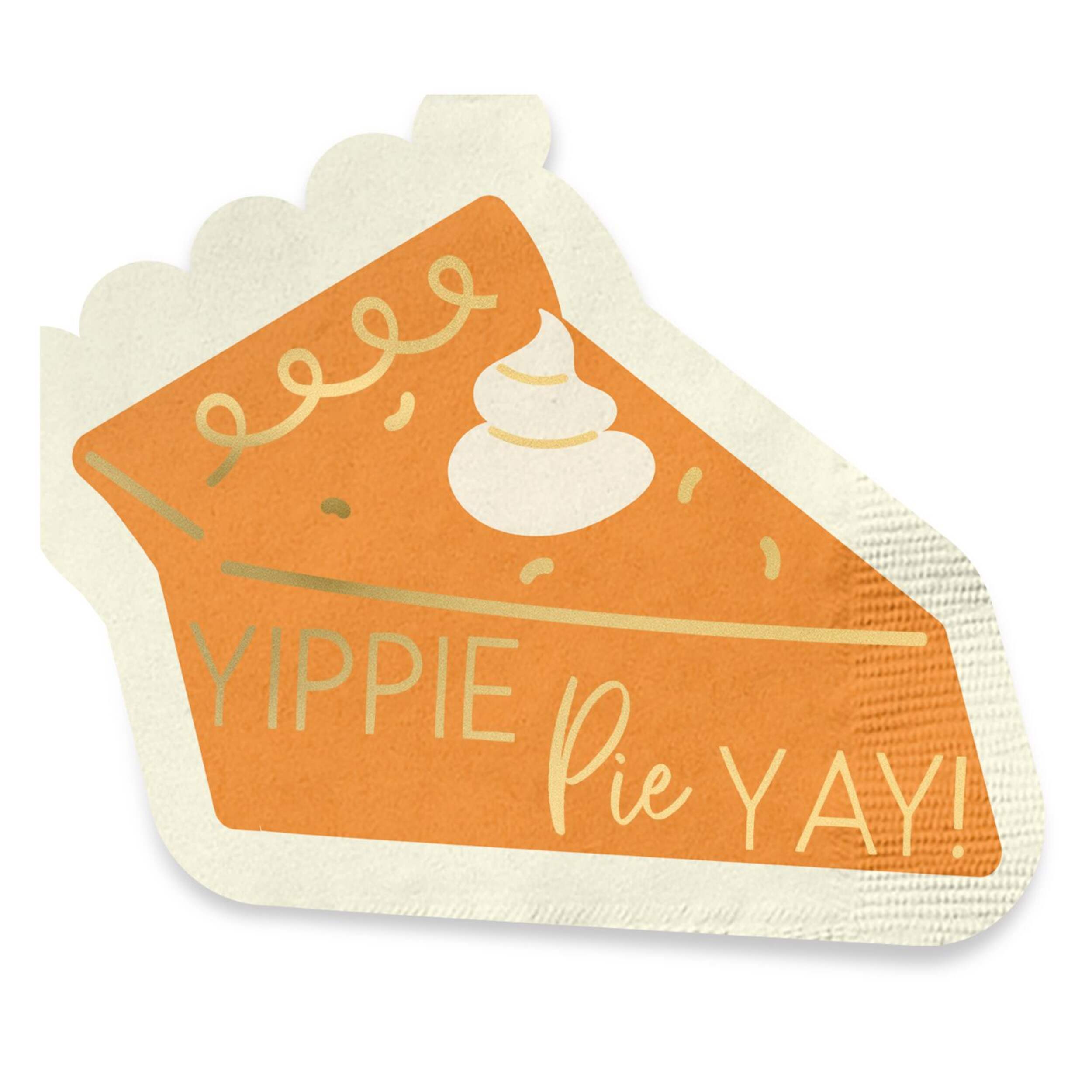 Square "Yippie Pie-Yay" Square Paper Disposable Cocktail Napkins, Multi-Colour, 6.5-in, 20-pk Front_Flat