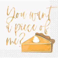 Serviette à boissons jetables en papier You want a piece of me? avec aluminium, multicolore, 5 po, 2 épaisseurs, paq. 20, pour automne