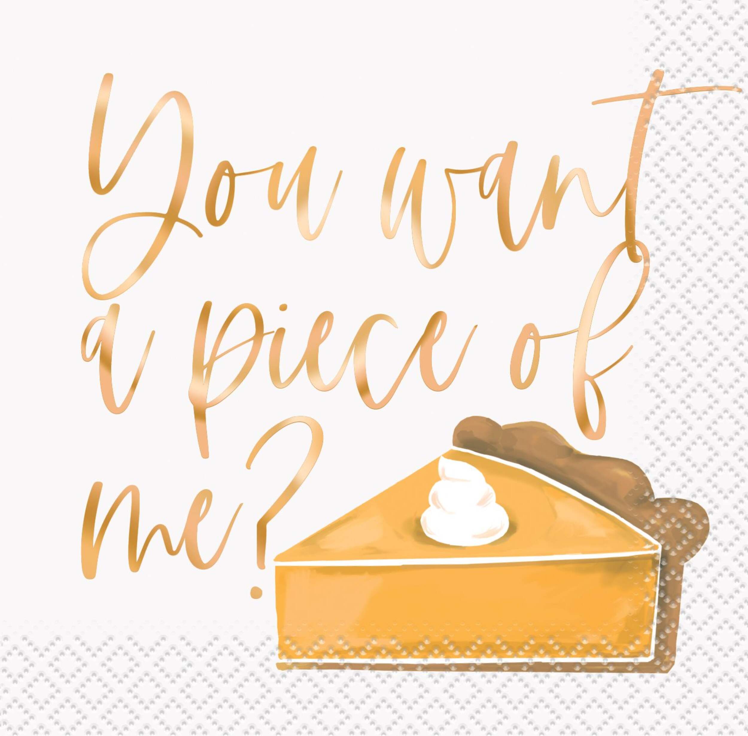 Square "You Want A Piece Of Me?" 2-Ply Paper Disposable Beverage Napkin with Foil, Multi-Colour, 5-in, 20-pk Front_Flat