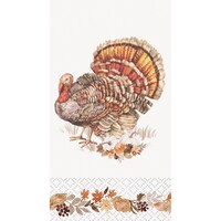 Serviettes de table rectangulaires en papier jetables pour invités avec aluminium, dinde, multicolore, 8 po, 3 épaisseurs, paq. 16, pour automne/Action de grâce