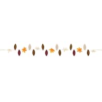 Floral Leaf Crepe Paper Flower Garland, White/Brown/Orange, 6-ft Front_Flat