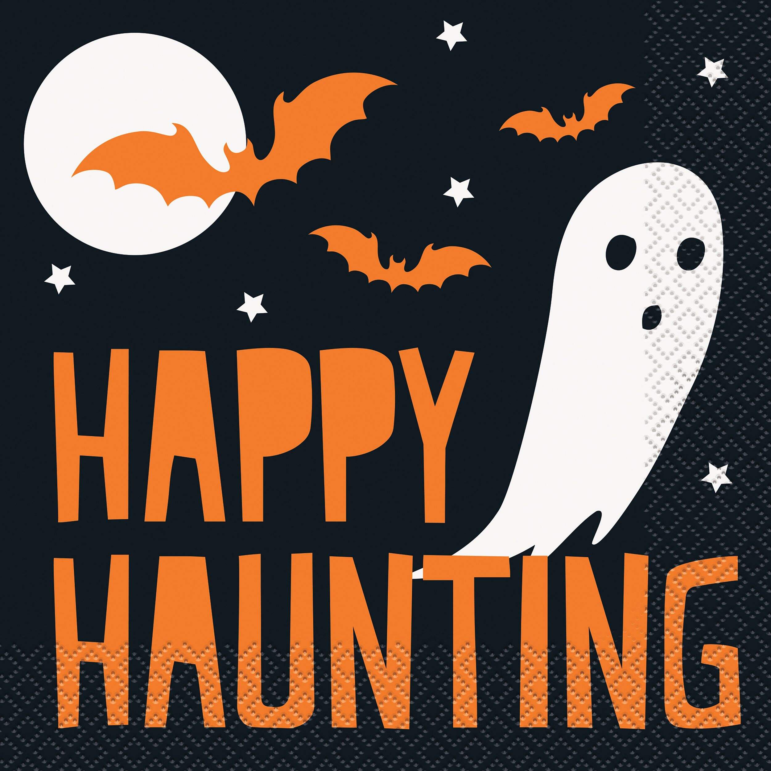 Serviettes de table d'Halloween Happy Haunting, paq. 16 Overhead_Flat