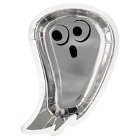 Ghost Shaped Halloween Themed Plate With Foil, 9.25-in, 8-pc