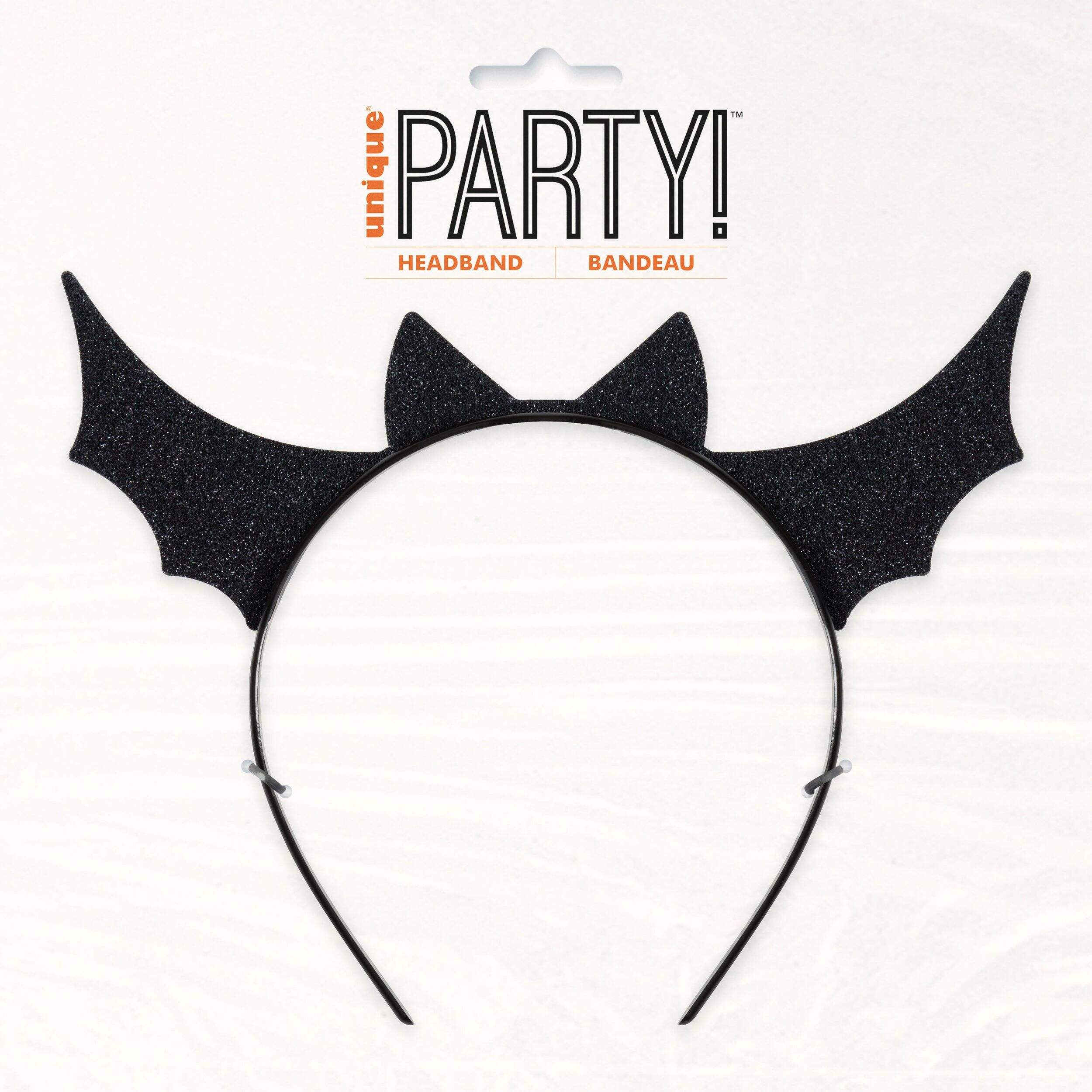 Unique Halloween Bat Wings And Ears Headband for Kids, Black Front_Flat