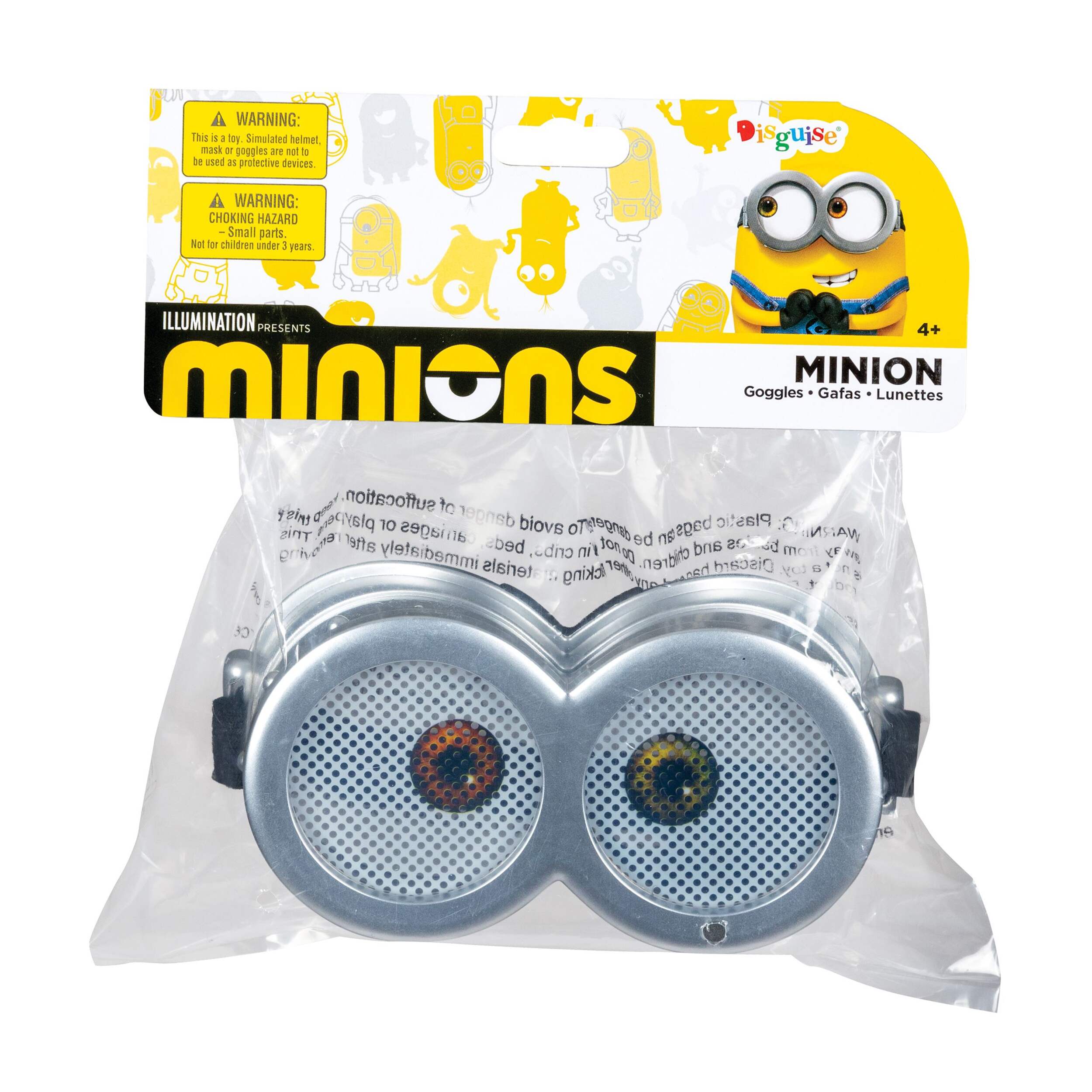 Lunettes de jeu de rôle Minion, unisexe, taille standard pour adultes ou adolescents, accessoire de costume prêt-à-porter pour l'Halloween Front_Flat