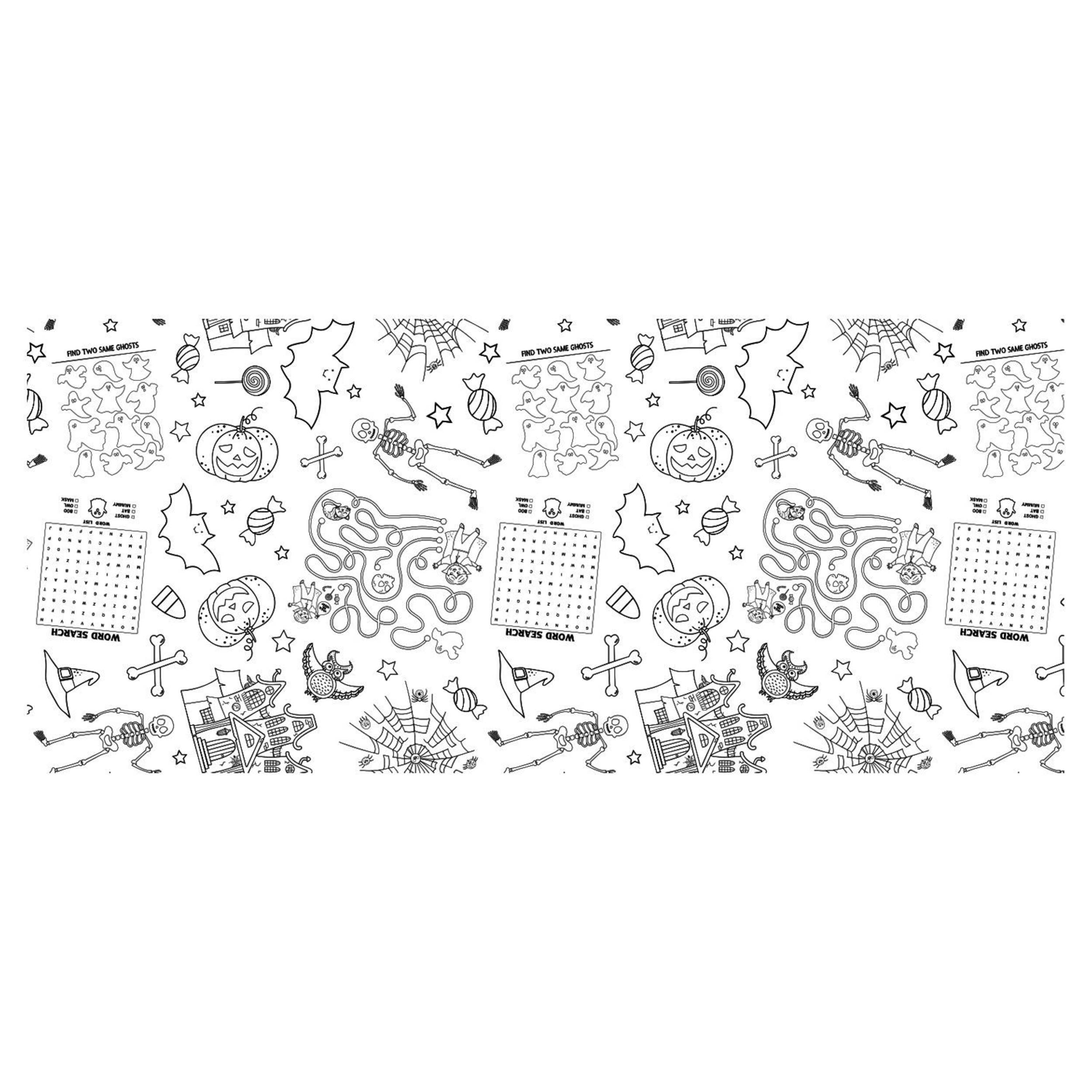 Sophistiplate Halloween Décor Activity Paper Table Cover, 24x54-in Overhead_Flat