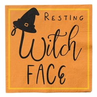 Sophistiplate Resting Witch Face Halloween Themed Cocktail Napkin, 20-pk