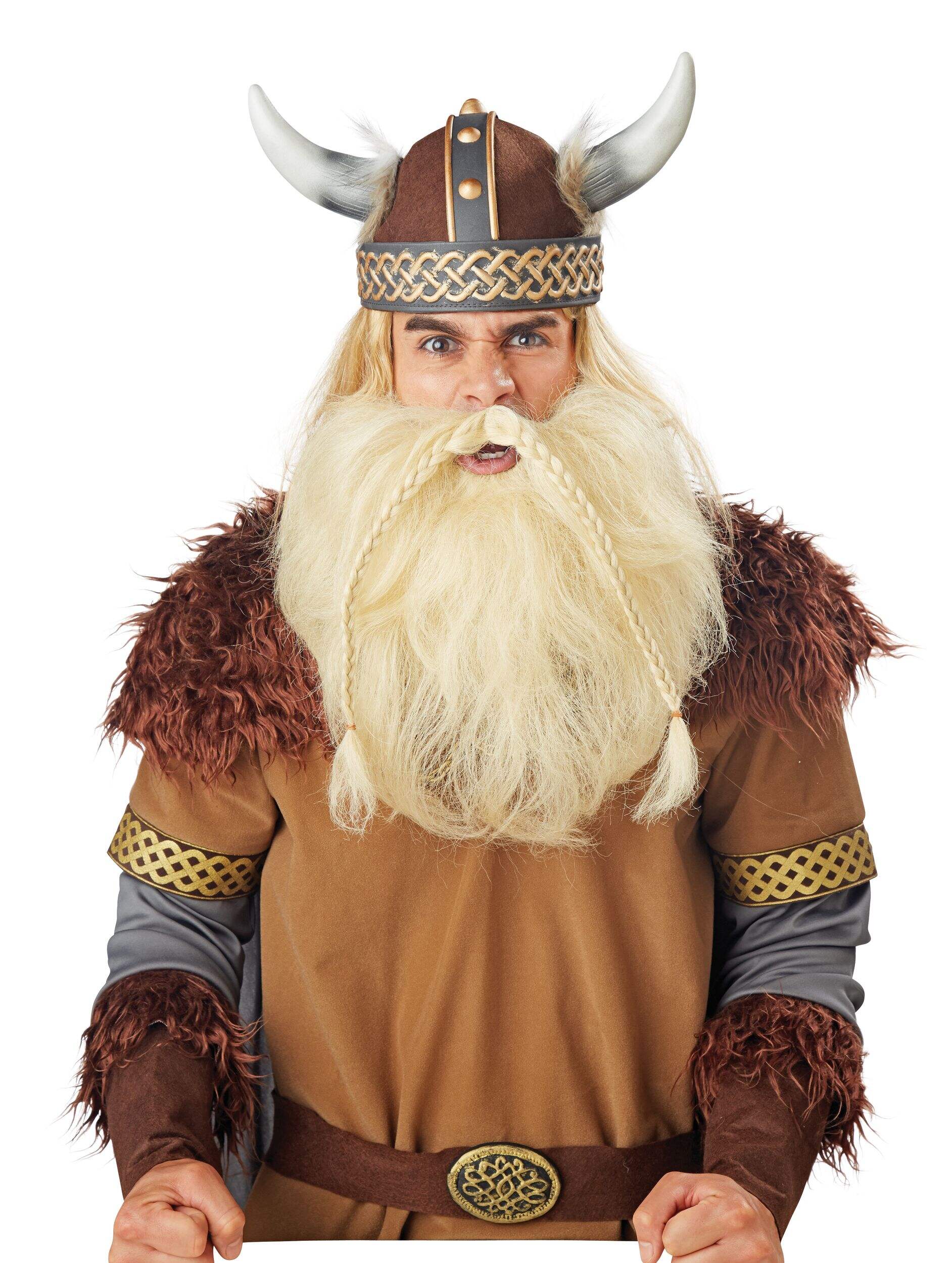Viking Beard Wearable Costume Accessory for Halloween, Adult Front_Flat