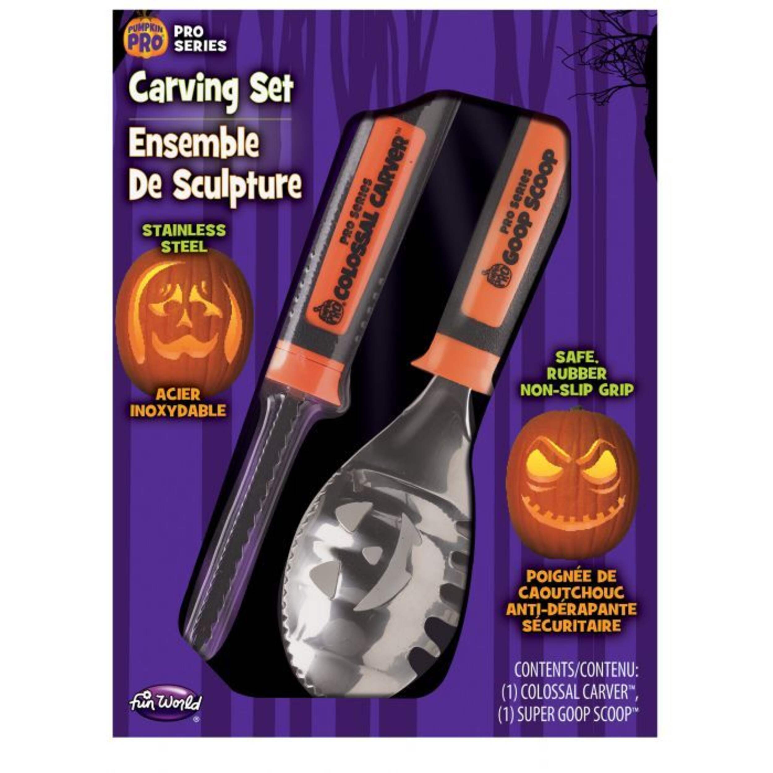 Nécessaire pour sculpture de citrouille en métal Front_Flat