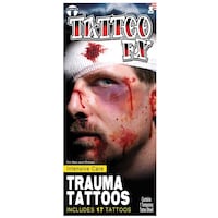 Trauma Intensive Care Wearable Temporary Tattoo for Halloween, 2-pk Front_Flat