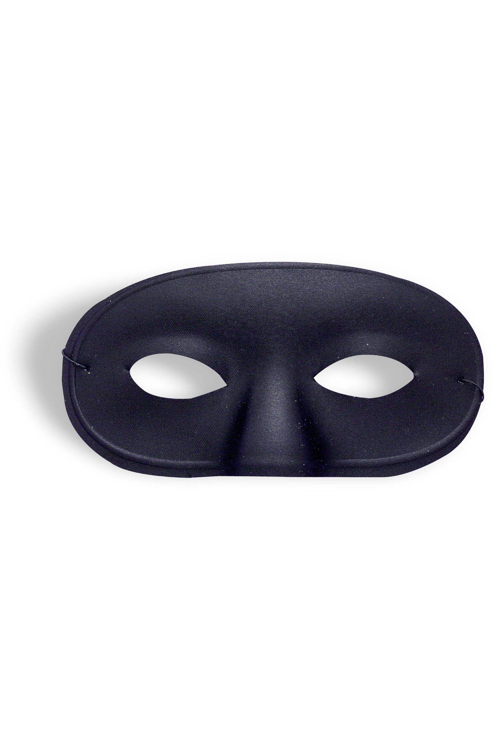 Masque d'Halloween de luxe Domino, adulte, noir, taille unique Front_Flat