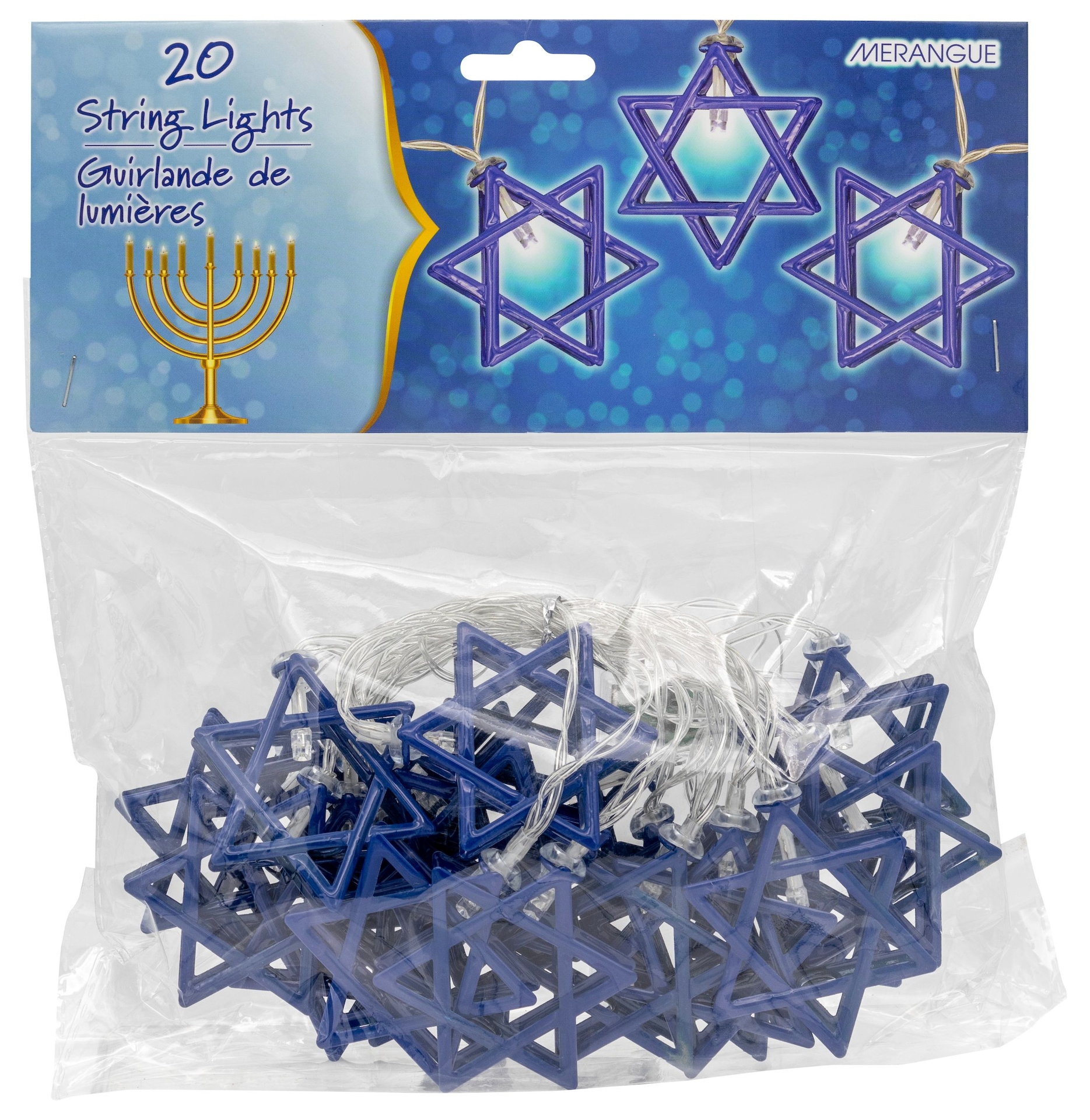 Hanukkah Blue Star David BatteryOperated LED String Lights, 6ft