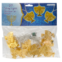Guirlandes de lumières à DEL à piles Hanoukkah Menorah, 6 pi