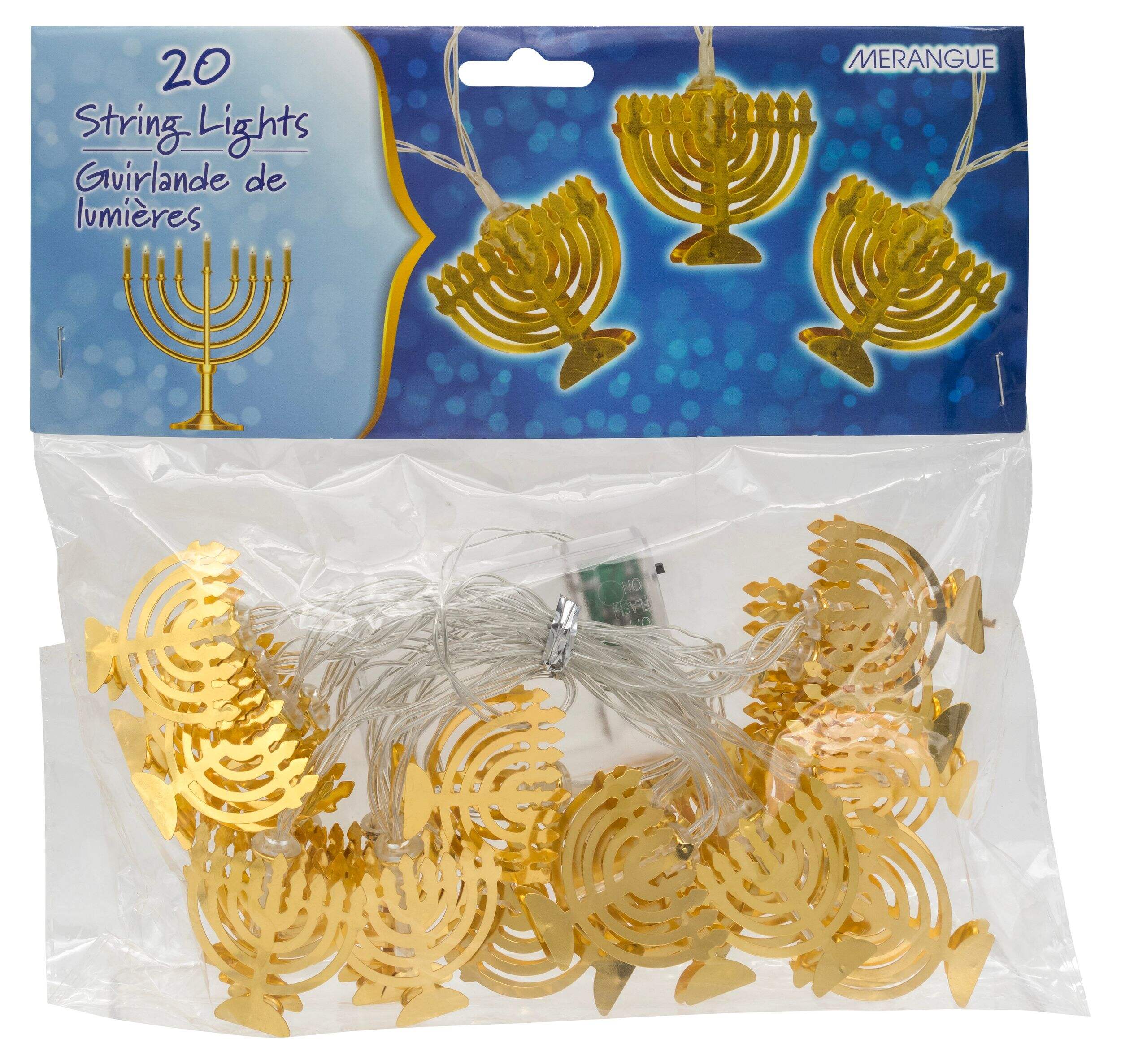 Hanukkah Menorah BatteryOperated LED String Lights, 6ft Party City