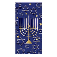 Serviettes d'invités jetables en papier Hanoukkah Menorah, bleu/doré, paq. 8, 3 épaisseurs, pour Hanoukkka