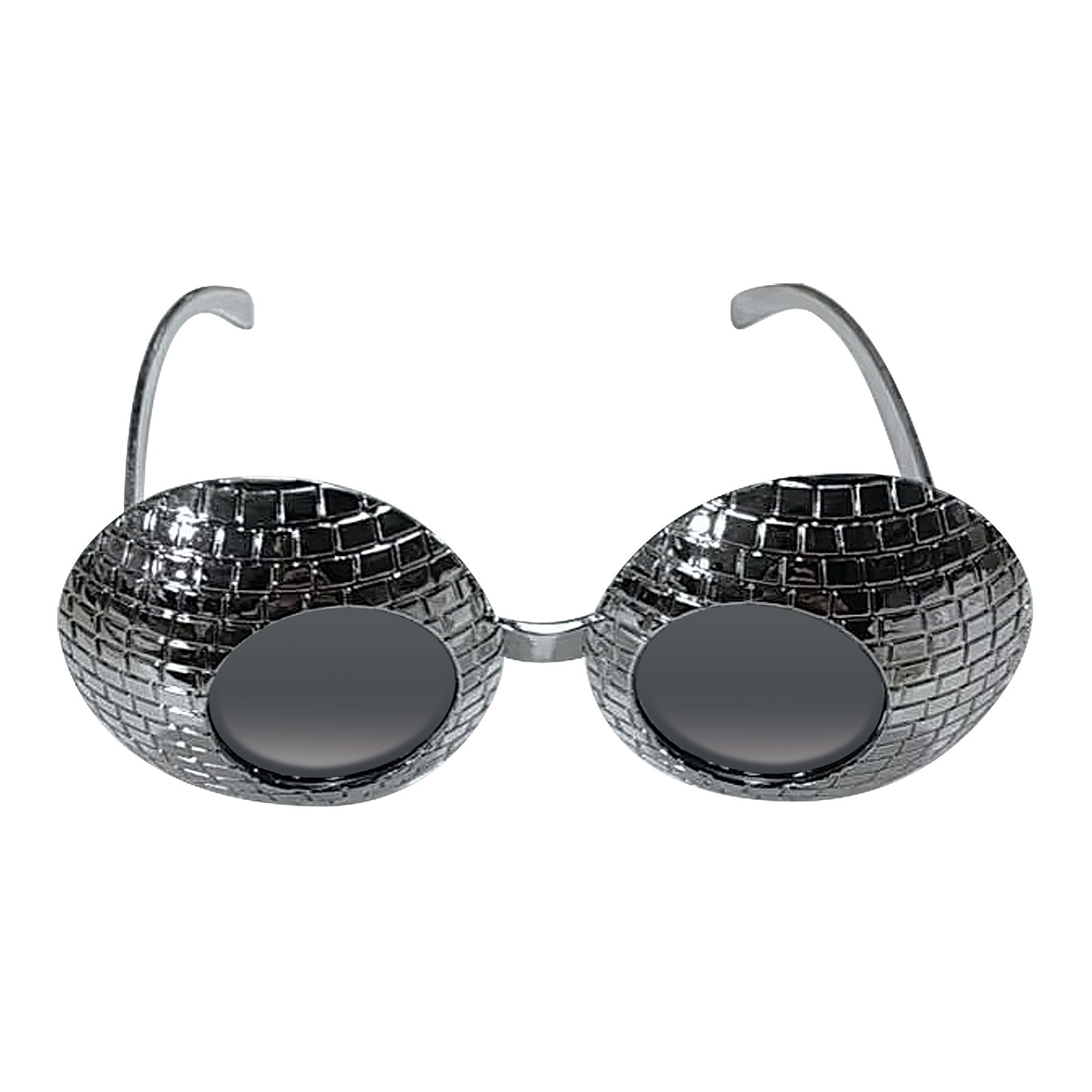 Round Disco Ball Wearable Glasses, Silver, One Size, for New