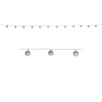 Disco Ball Mirror Hanging Garland Banner Decoration, Silver, 6-ft, for New Years Eve/Party Front_Elevated