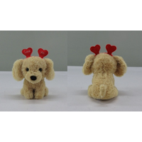 Chien en peluche avec coeur bandeau de la Saint-Valentin, 6,5 po Composite_or_Mixed