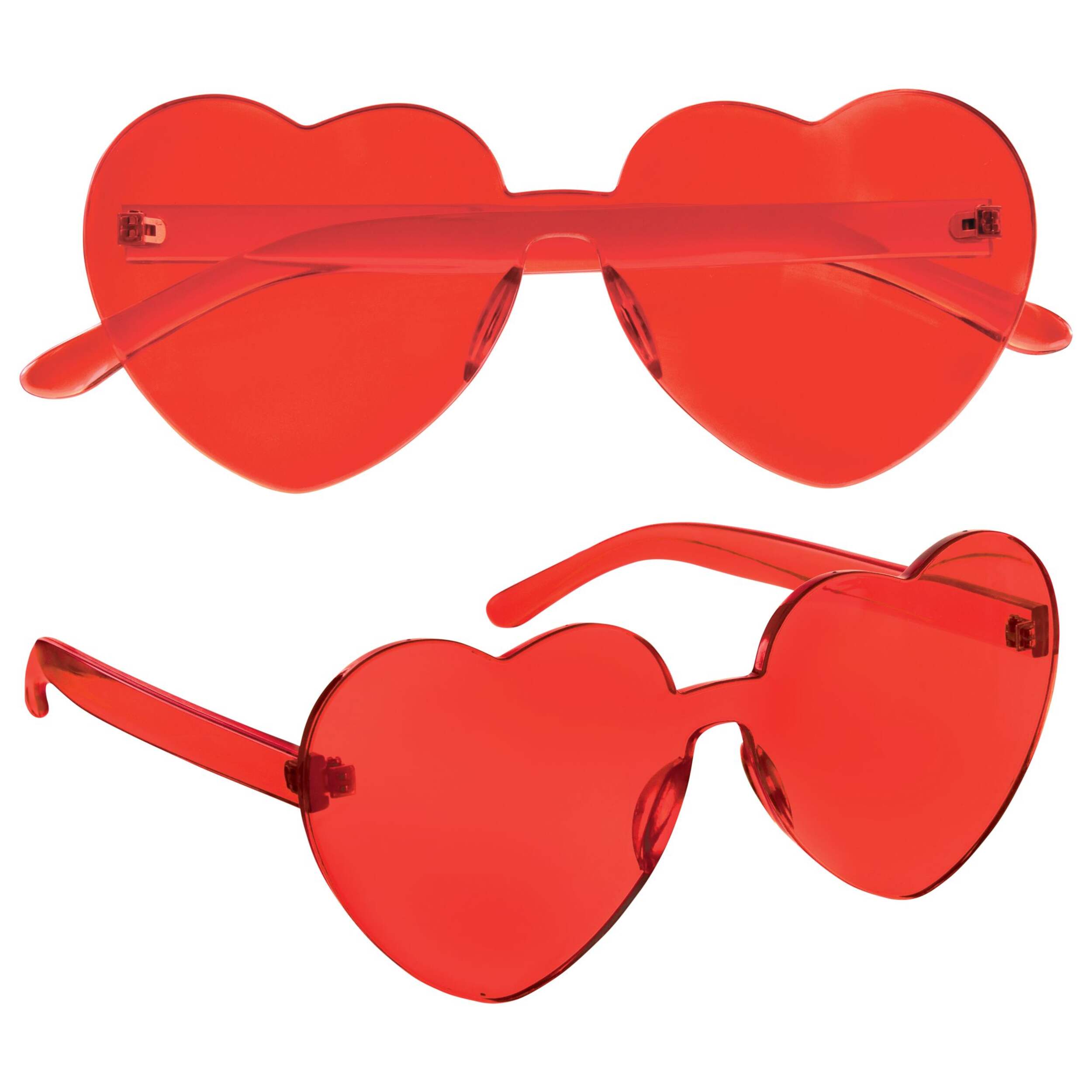 Valentine's Day Frameless Red Heart Wearable Glasses for Valentine's Outfit Accessory Composite_or_Mixed