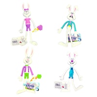 Bendable Silicone Bunny, Assorted, Multi-Colour,  for Easter