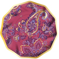 Persian New Year Paper Disposable Dinner Plates with Gold Foil Accents, Multi-Colour, 10.5-in, 8-pk, for Nowruz Overhead_Flat