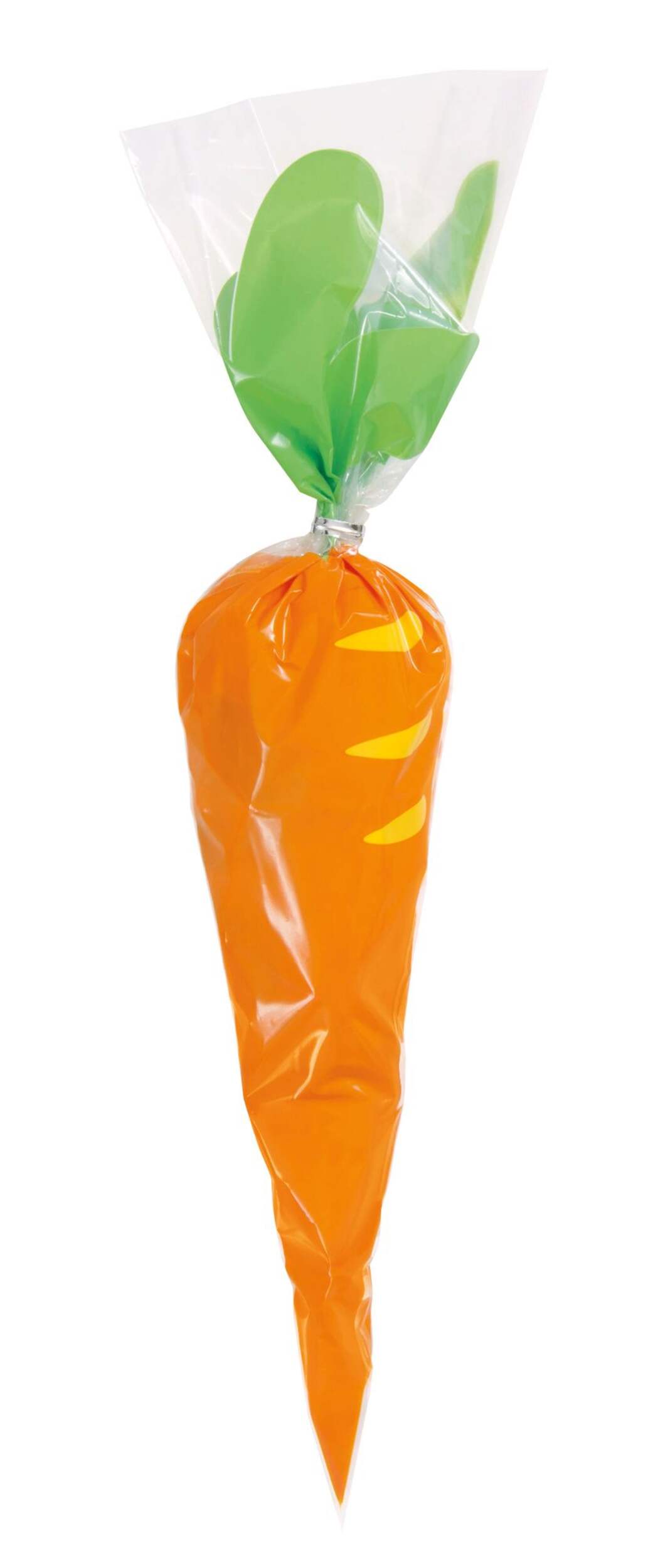 Carrot Cone Shaped Cello Party Favour Bags, 20-pk, for Easter Front_Flat