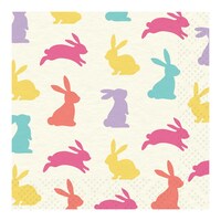 Hop To It Square Paper Disposable Cocktail Napkins, Multi-Colour, 5-in, 20-pk Overhead_Flat