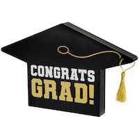 Graduation "Congrats Grad" Cap Centerpiece Front_Angled_Left