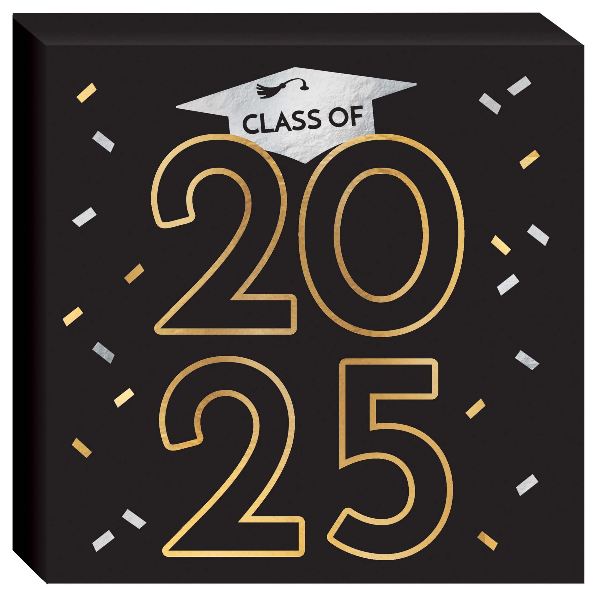 Graduation "Class of 2025" MDF Square Plaque Front_Angled_Right