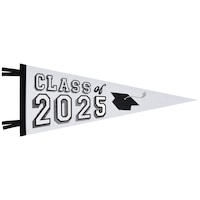 Fanion surdim. en feutre Class of 2025, remise de diplôme, blanc