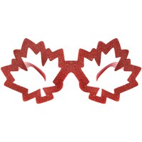 Maple Leaf Frameless Plastic Wearable Glasses, Red, One Size, for Canada Day Front_Flat