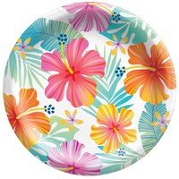 Summer Dreams Paper Disposable Dinner Plates, Multi-Colour, 8.5-in, 50-pk, for Summer/Birthday Party Front_Flat