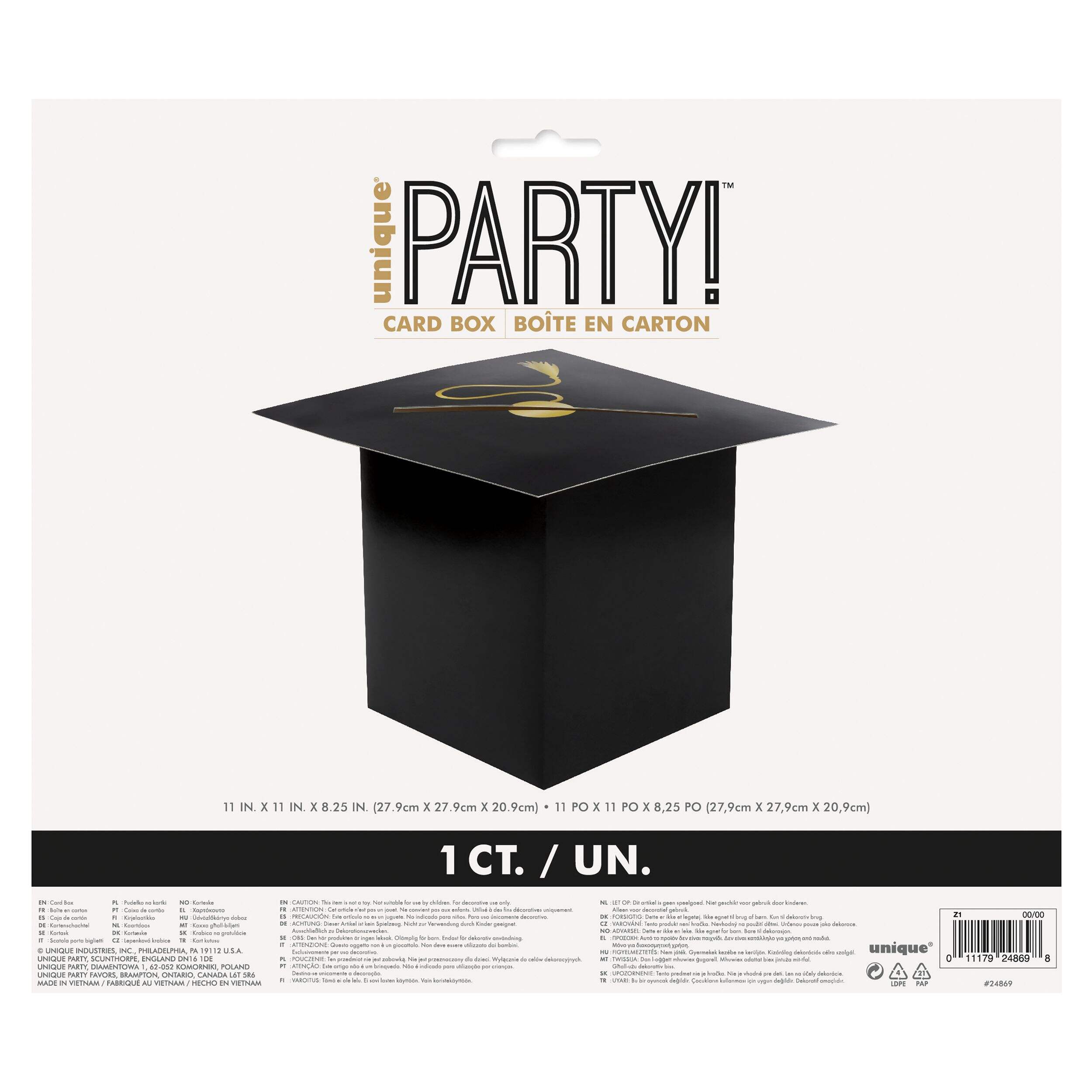 Grad Cap and Tassel Graduation Card Box for Graduation Party, Cardboard Back_Flat