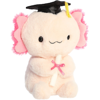 Peluche remise de diplôme, axolotl rose, 9 po