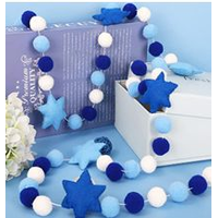 Guirlande d'étoiles et pompons Hanoukka Merangue